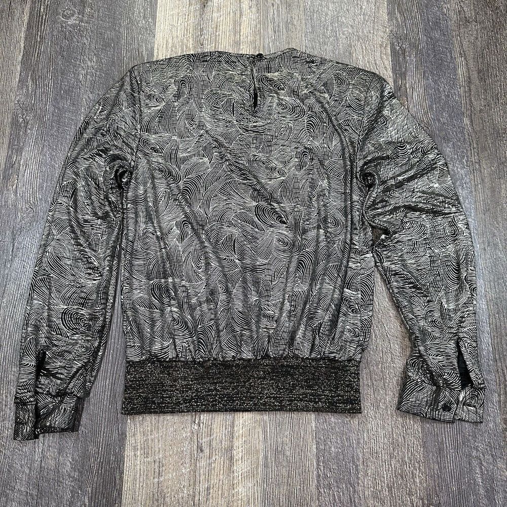 VTG Judy Bond Petites‎ Blouse Womens 6 Long Sleeve Metallic Abstract Swirl USA - Picture 11 of 16